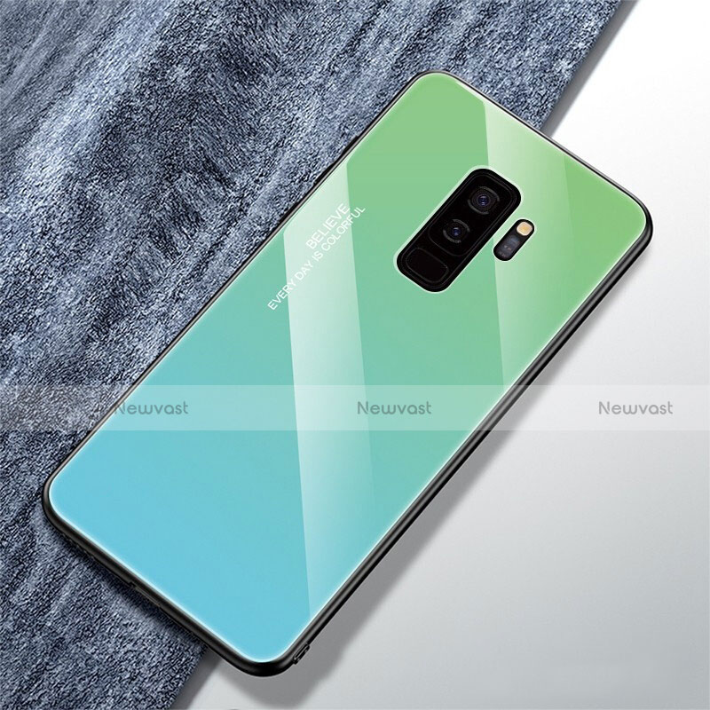 Silicone Frame Mirror Rainbow Gradient Case Cover M01 for Samsung Galaxy S9 Plus