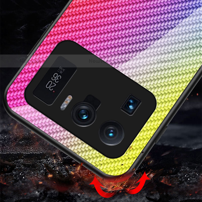 Silicone Frame Mirror Rainbow Gradient Case Cover M01 for Xiaomi Mi 11 Ultra 5G