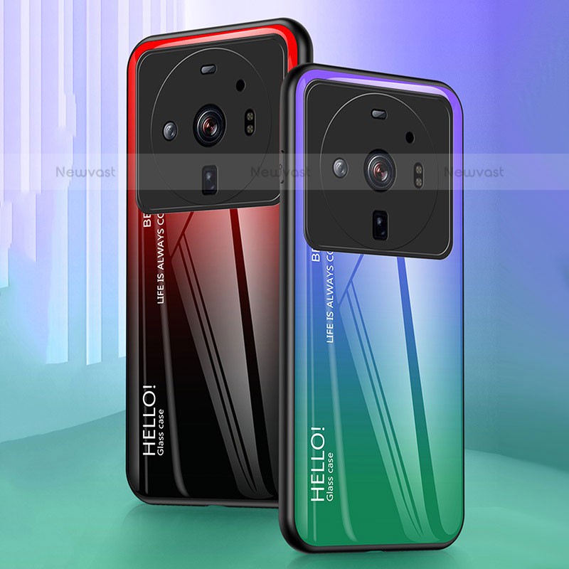Silicone Frame Mirror Rainbow Gradient Case Cover M01 for Xiaomi Mi 12 Ultra 5G