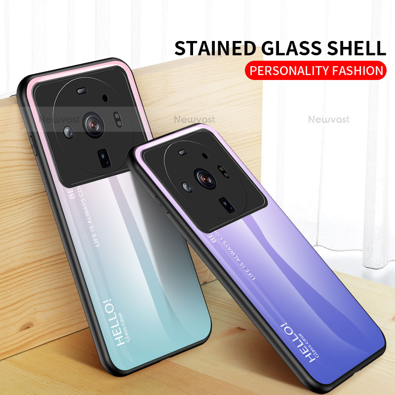 Silicone Frame Mirror Rainbow Gradient Case Cover M01 for Xiaomi Mi 12 Ultra 5G