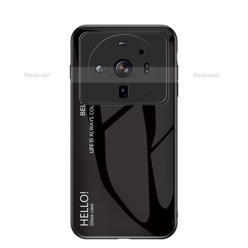 Silicone Frame Mirror Rainbow Gradient Case Cover M01 for Xiaomi Mi 12 Ultra 5G Black