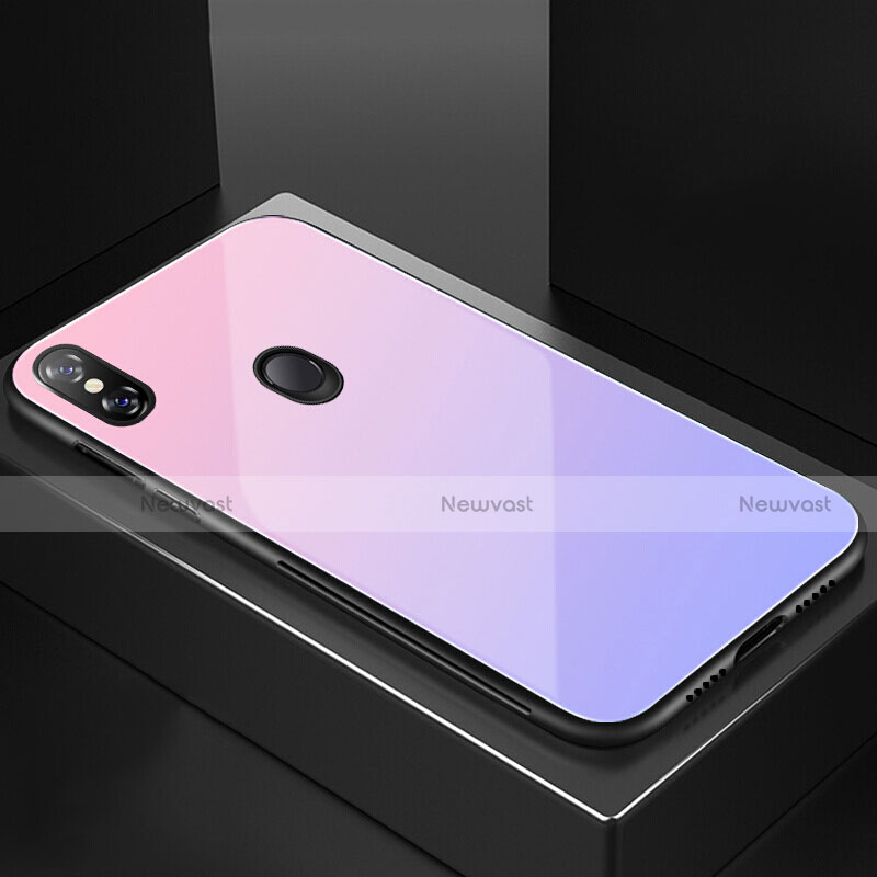 Silicone Frame Mirror Rainbow Gradient Case Cover M01 for Xiaomi Mi 8