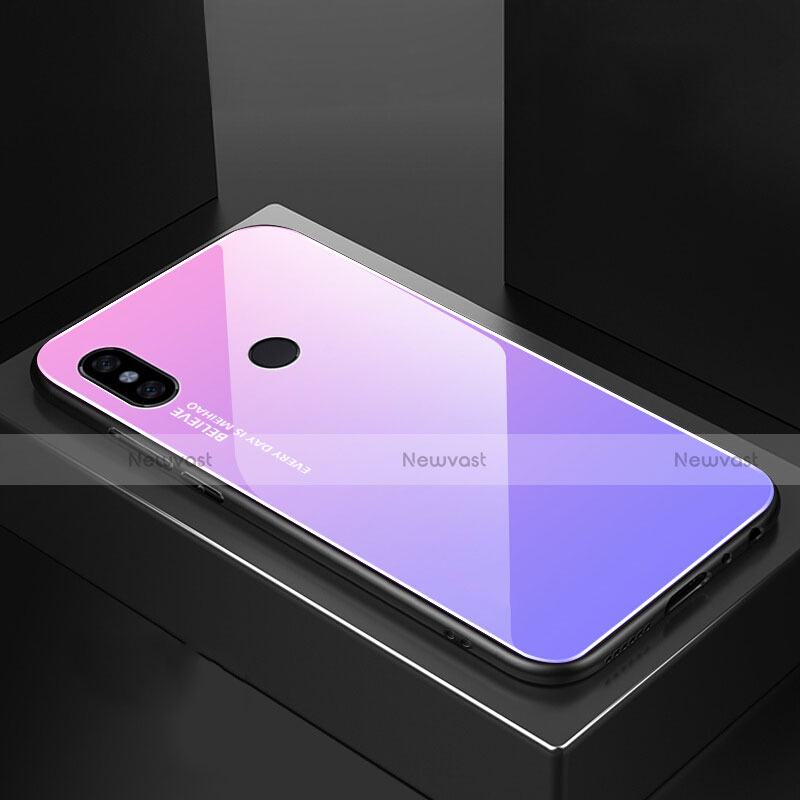 Silicone Frame Mirror Rainbow Gradient Case Cover M01 for Xiaomi Mi A2