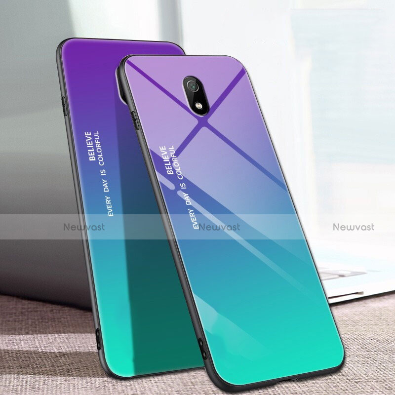 Silicone Frame Mirror Rainbow Gradient Case Cover M01 for Xiaomi Redmi 8A