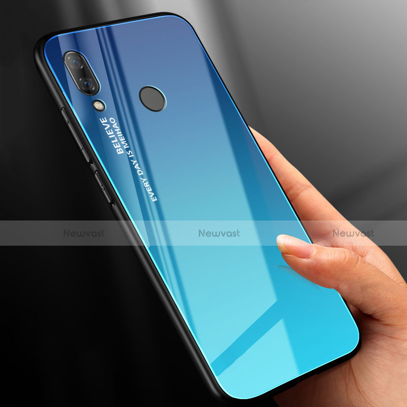 Silicone Frame Mirror Rainbow Gradient Case Cover M01 for Xiaomi Redmi Note 7