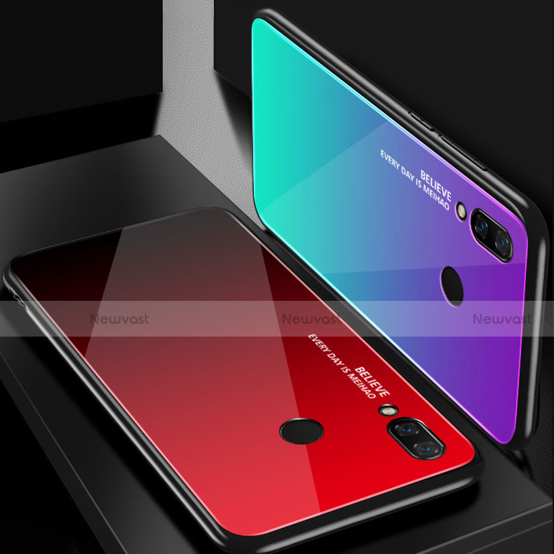 Silicone Frame Mirror Rainbow Gradient Case Cover M01 for Xiaomi Redmi Note 7 Pro