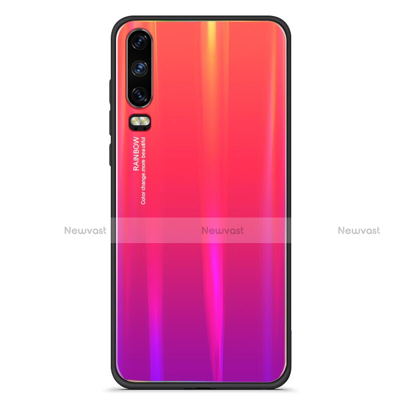 Silicone Frame Mirror Rainbow Gradient Case Cover M02 for Huawei P30