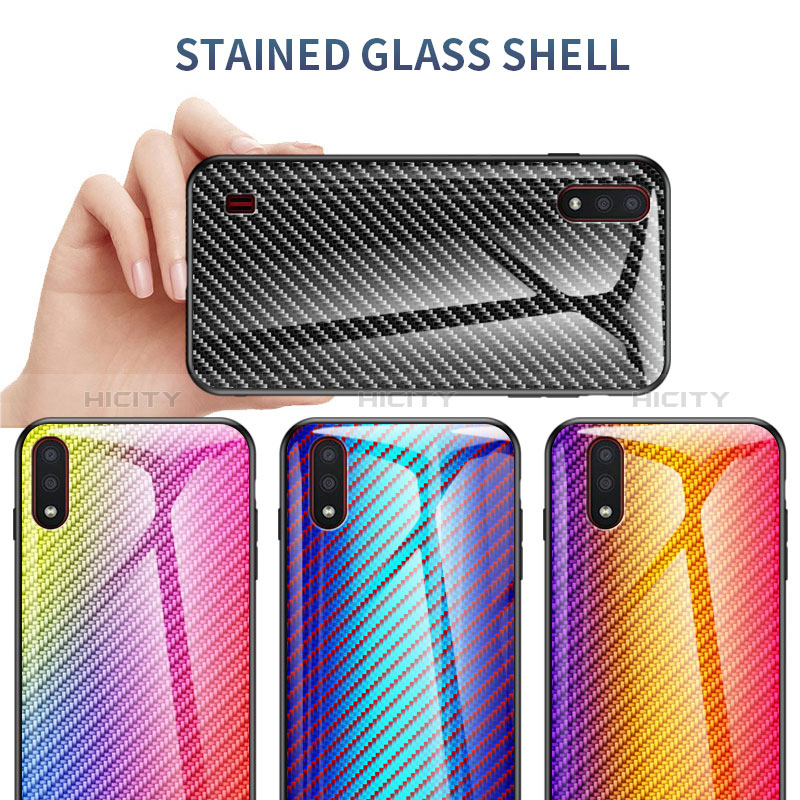 Silicone Frame Mirror Rainbow Gradient Case Cover M02 for Samsung Galaxy A01 SM-A015
