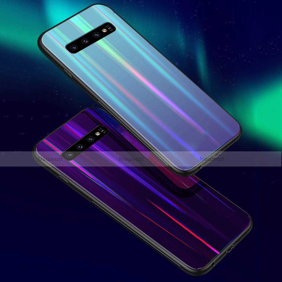 Silicone Frame Mirror Rainbow Gradient Case Cover M02 for Samsung Galaxy S10 5G