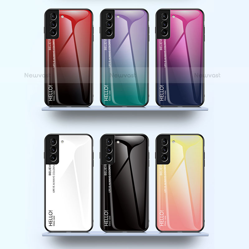 Silicone Frame Mirror Rainbow Gradient Case Cover M02 for Samsung Galaxy S21 5G