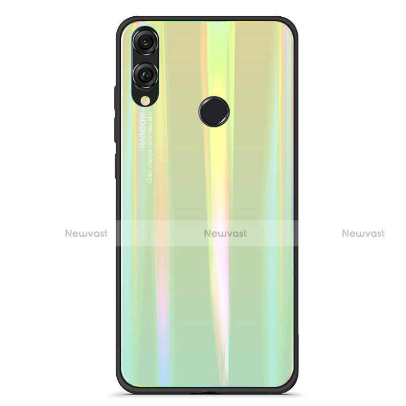 Silicone Frame Mirror Rainbow Gradient Case Cover R01 for Huawei Honor View 10 Lite Green