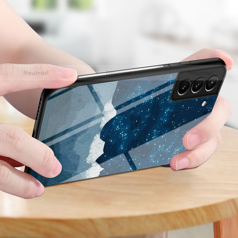 Silicone Frame Starry Sky Mirror Case Cover A01 for Samsung Galaxy S21 Plus 5G