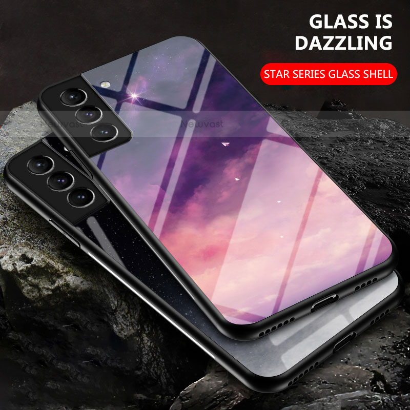 Silicone Frame Starry Sky Mirror Case Cover A01 for Samsung Galaxy S21 Plus 5G