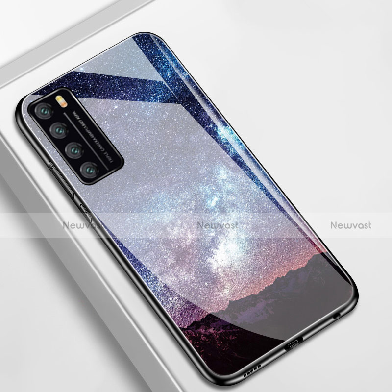 Silicone Frame Starry Sky Mirror Case Cover for Huawei Nova 7 5G