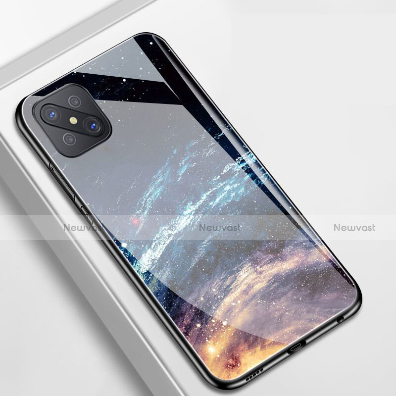 Silicone Frame Starry Sky Mirror Case Cover for Oppo A92s 5G