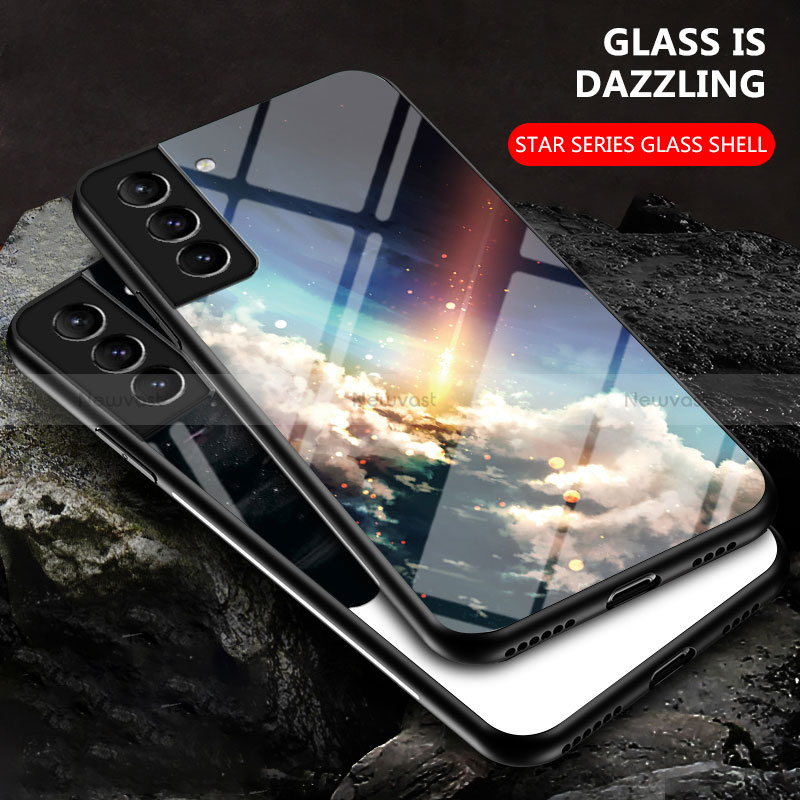 Silicone Frame Starry Sky Mirror Case Cover for Samsung Galaxy S22 Plus 5G