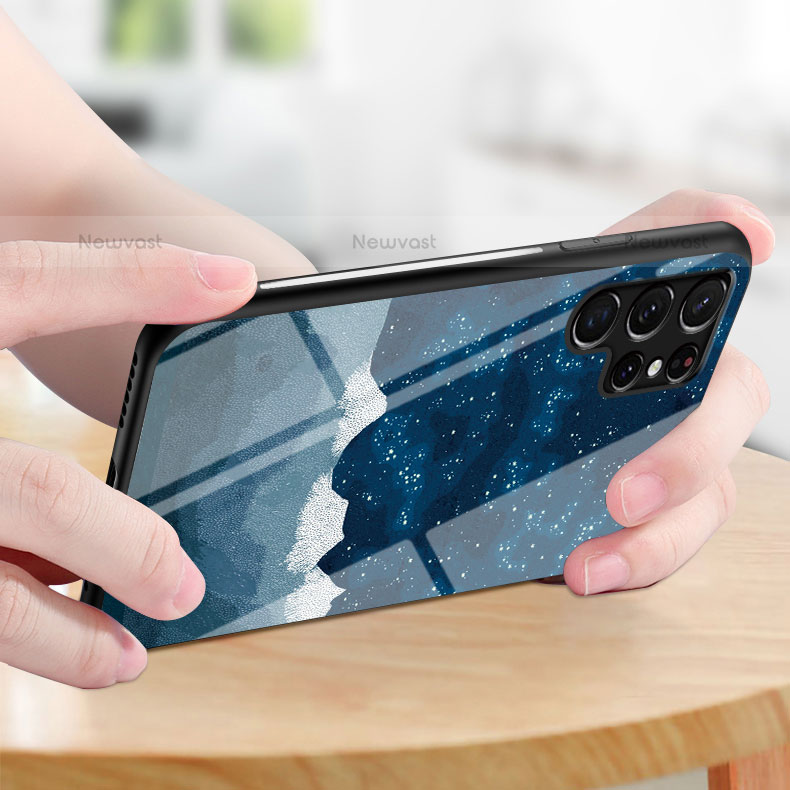 Silicone Frame Starry Sky Mirror Case Cover S01 for Samsung Galaxy S21 Ultra 5G