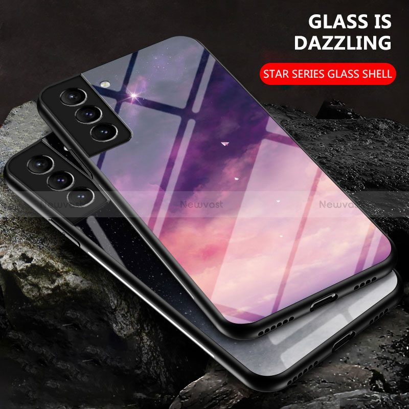 Silicone Frame Starry Sky Mirror Case Cover S01 for Samsung Galaxy S22 Plus 5G