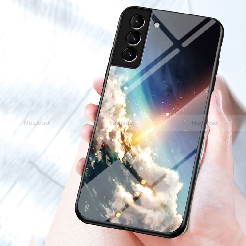 Silicone Frame Starry Sky Mirror Case Cover S01 for Samsung Galaxy S22 Plus 5G
