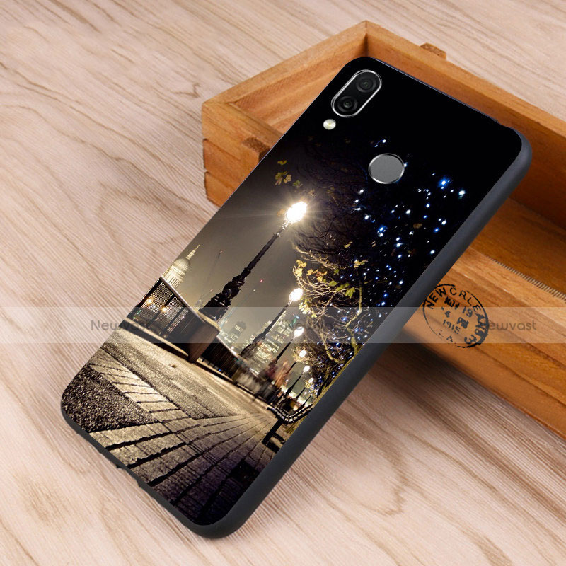 Silicone Frame Starry Sky Mirror Case for Huawei Honor 10 Lite Black