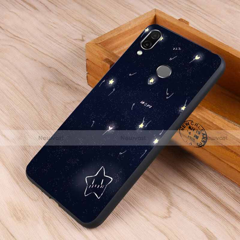 Silicone Frame Starry Sky Mirror Case S01 for Huawei Honor 10 Lite Black