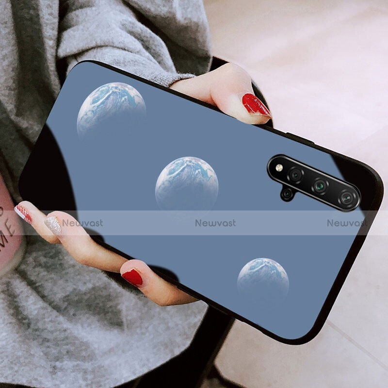 Silicone Frame Starry Sky Mirror Case S01 for Huawei Nova 5T Black