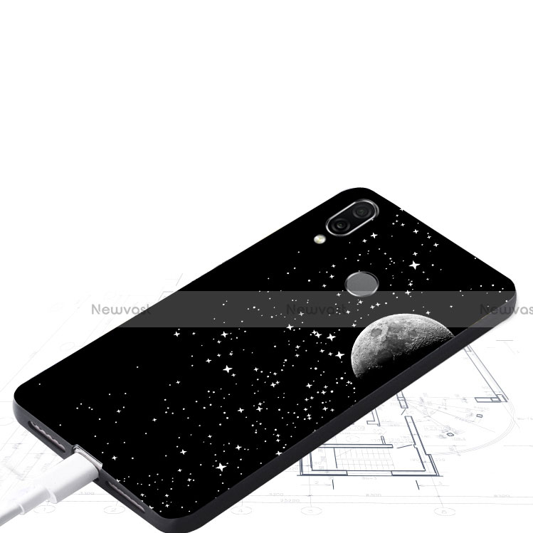 Silicone Frame Starry Sky Mirror Case S02 for Huawei Honor 10 Lite Black