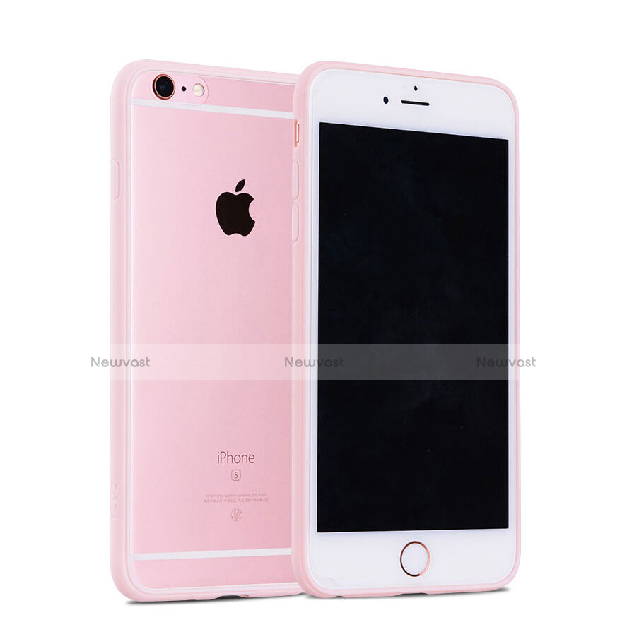 Silicone Frame Transparent Case for Apple iPhone 6S Pink