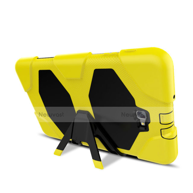 Silicone Matte Finish and Plastic Back Case with Stand for Samsung Galaxy Tab A6 10.1 SM-T580 SM-T585 Yellow