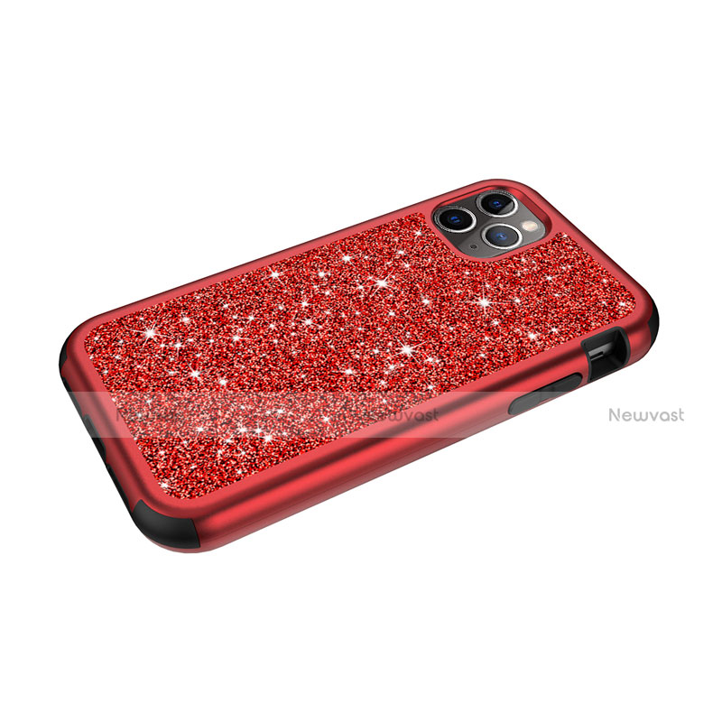 Silicone Matte Finish and Plastic Back Cover Case 360 Degrees Bling-Bling for Apple iPhone 11 Pro