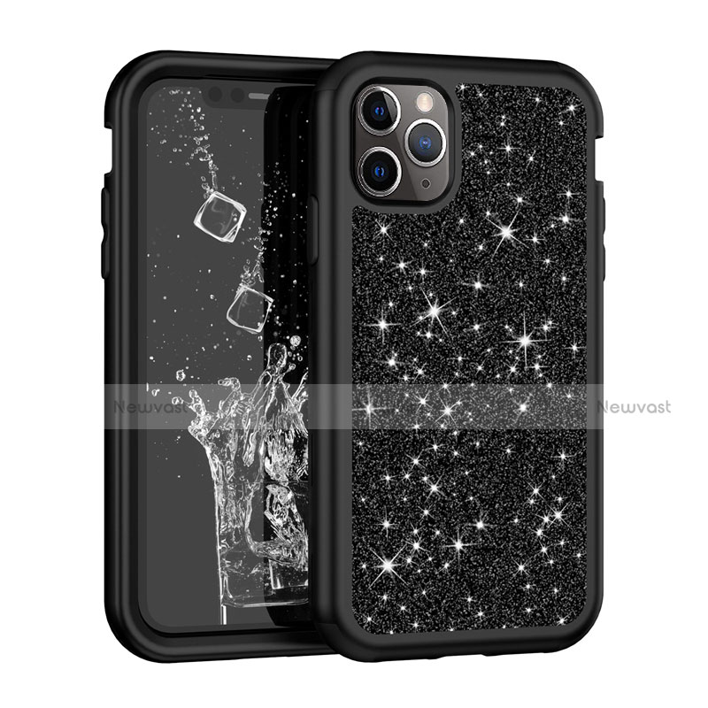 Silicone Matte Finish and Plastic Back Cover Case 360 Degrees Bling-Bling for Apple iPhone 11 Pro