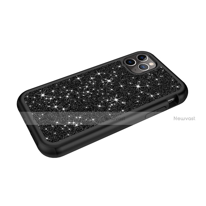 Silicone Matte Finish and Plastic Back Cover Case 360 Degrees Bling-Bling for Apple iPhone 11 Pro