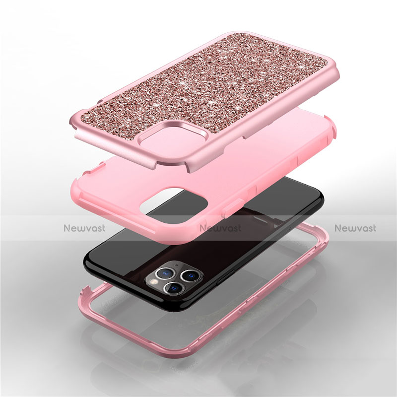 Silicone Matte Finish and Plastic Back Cover Case 360 Degrees Bling-Bling for Apple iPhone 11 Pro