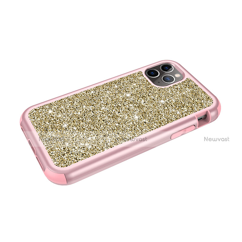 Silicone Matte Finish and Plastic Back Cover Case 360 Degrees Bling-Bling for Apple iPhone 11 Pro