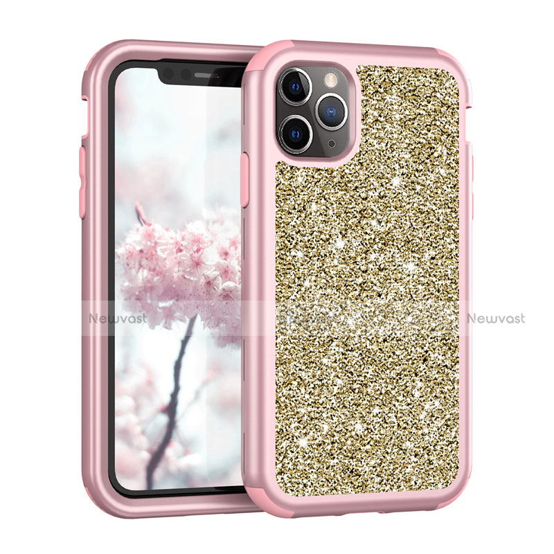 Silicone Matte Finish and Plastic Back Cover Case 360 Degrees Bling-Bling for Apple iPhone 11 Pro Max Mixed