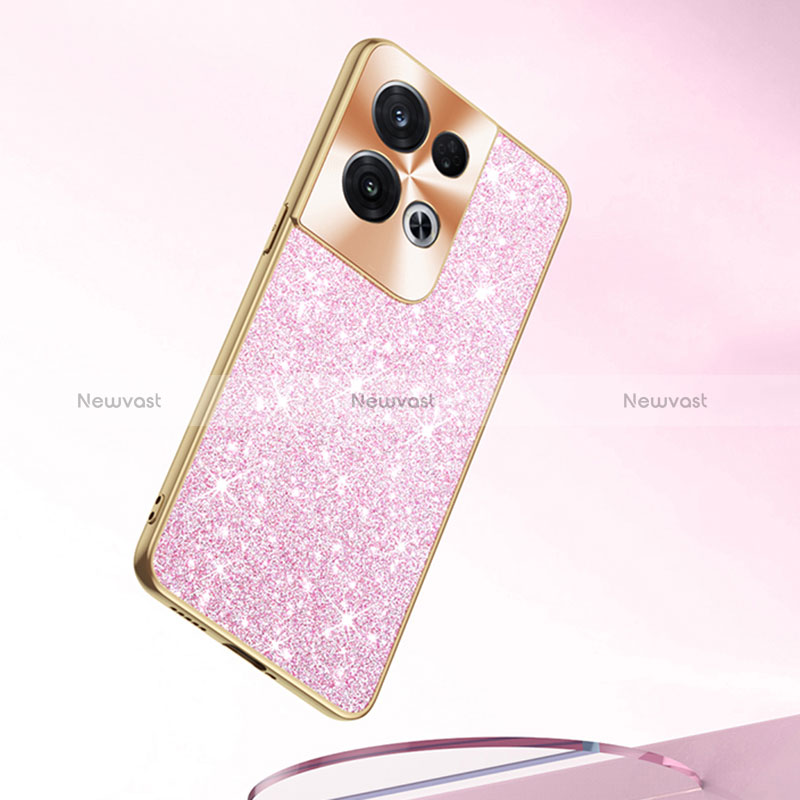 Silicone Matte Finish and Plastic Back Cover Case 360 Degrees Bling-Bling for Oppo Reno8 5G