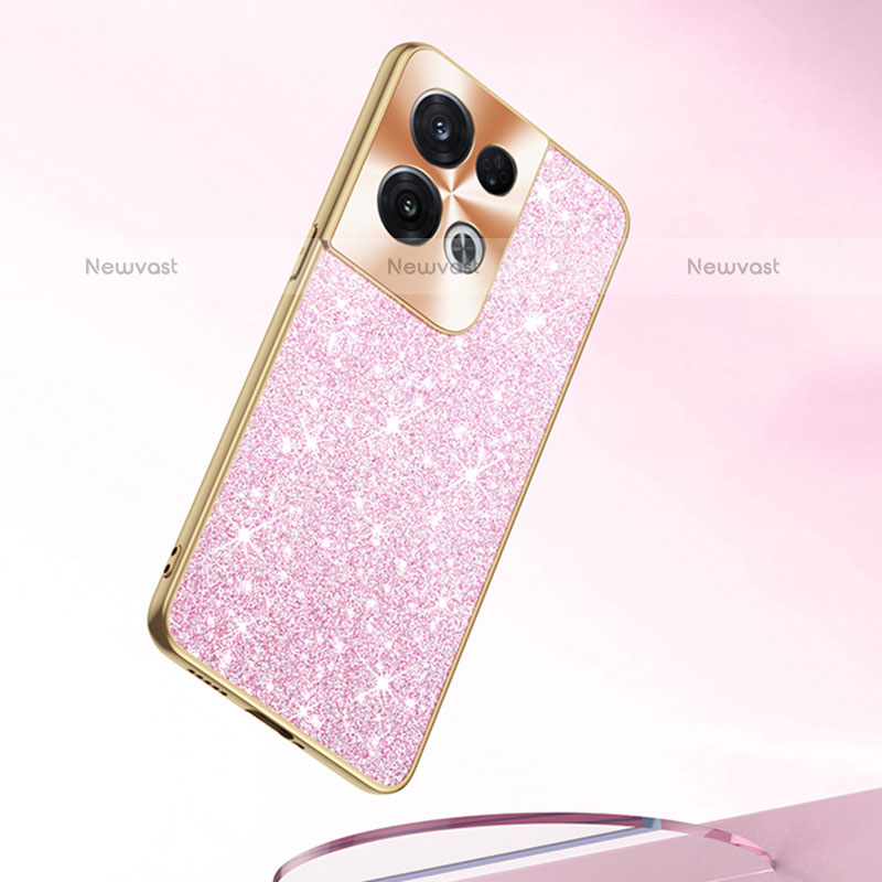 Silicone Matte Finish and Plastic Back Cover Case 360 Degrees Bling-Bling for Oppo Reno9 Pro+ Plus 5G