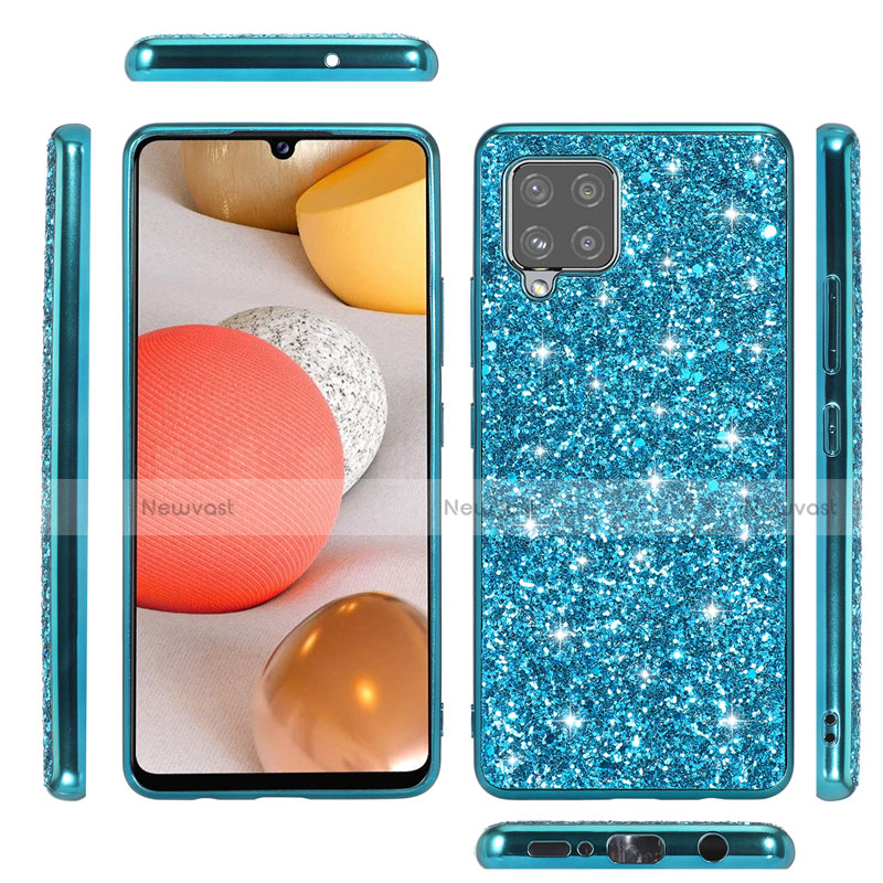 Silicone Matte Finish and Plastic Back Cover Case 360 Degrees Bling-Bling for Samsung Galaxy A42 5G