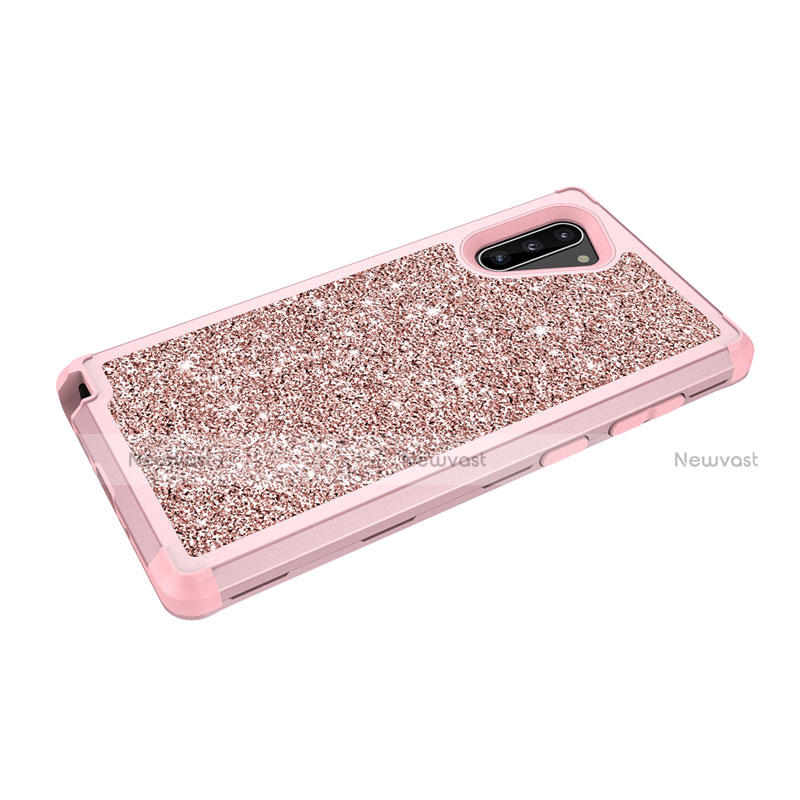 Silicone Matte Finish and Plastic Back Cover Case 360 Degrees Bling-Bling for Samsung Galaxy Note 10 5G