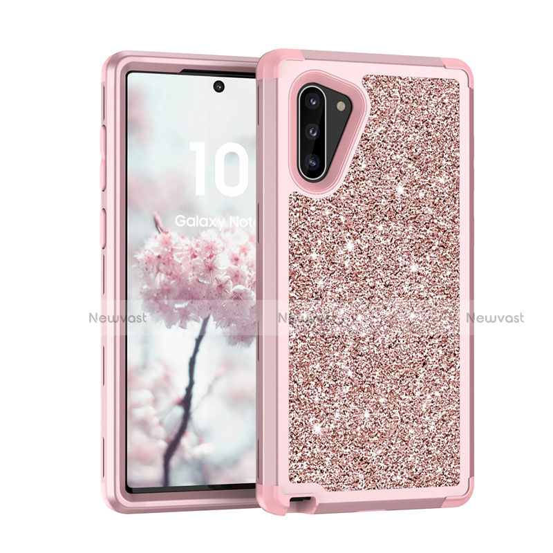 Silicone Matte Finish and Plastic Back Cover Case 360 Degrees Bling-Bling for Samsung Galaxy Note 10 5G