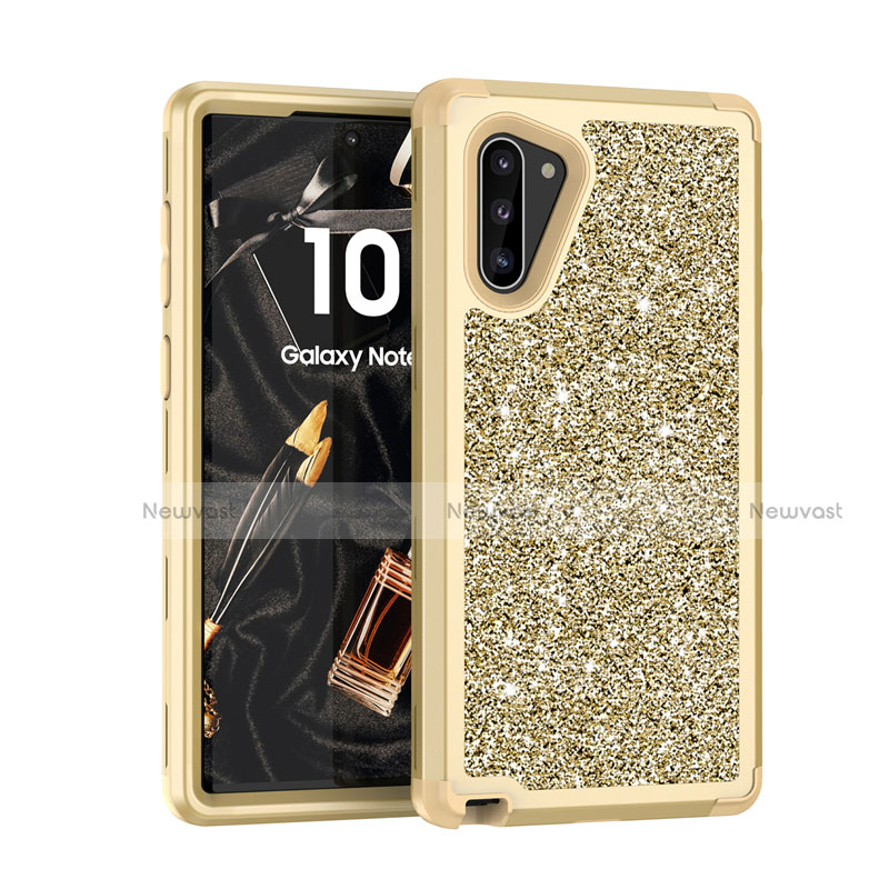 Silicone Matte Finish and Plastic Back Cover Case 360 Degrees Bling-Bling for Samsung Galaxy Note 10