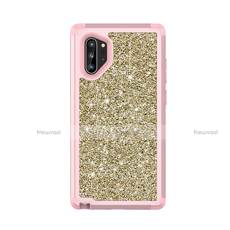 Silicone Matte Finish and Plastic Back Cover Case 360 Degrees Bling-Bling for Samsung Galaxy Note 10 Plus 5G