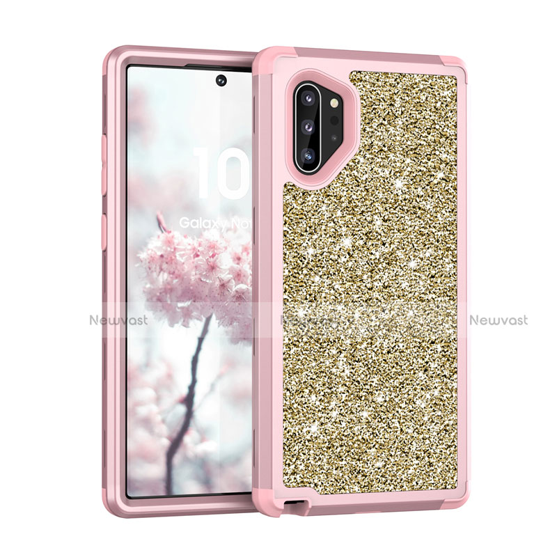 Silicone Matte Finish and Plastic Back Cover Case 360 Degrees Bling-Bling for Samsung Galaxy Note 10 Plus