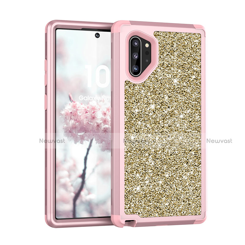 Silicone Matte Finish and Plastic Back Cover Case 360 Degrees Bling-Bling for Samsung Galaxy Note 10 Plus Mixed