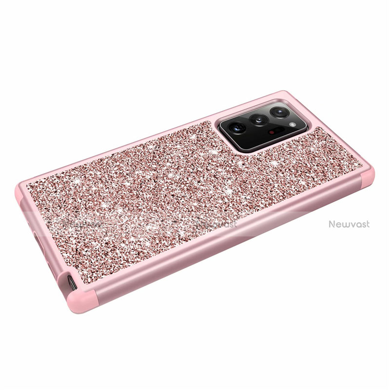 Silicone Matte Finish and Plastic Back Cover Case 360 Degrees Bling-Bling for Samsung Galaxy Note 20 Ultra 5G