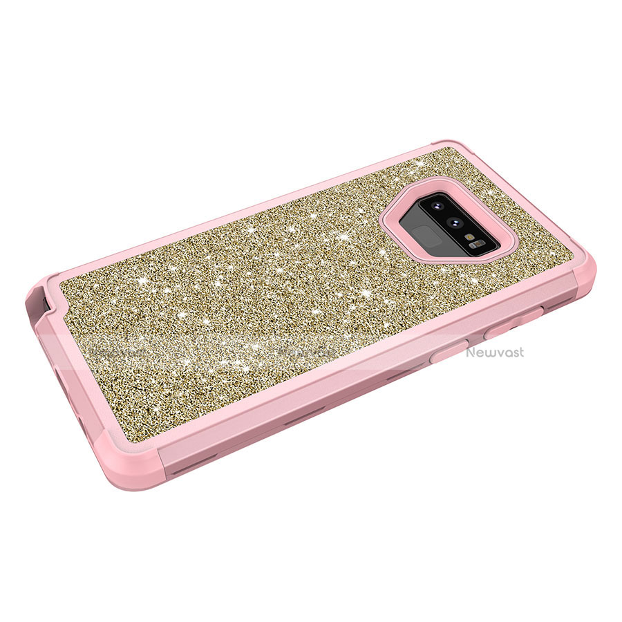 Silicone Matte Finish and Plastic Back Cover Case 360 Degrees Bling-Bling for Samsung Galaxy Note 9