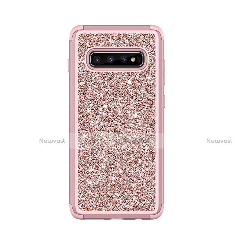 Silicone Matte Finish and Plastic Back Cover Case 360 Degrees Bling-Bling for Samsung Galaxy S10