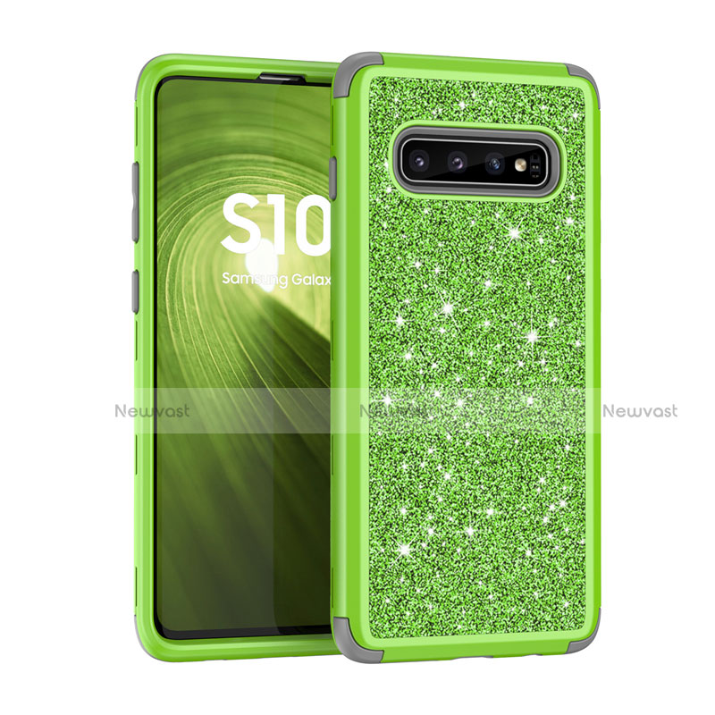 Silicone Matte Finish and Plastic Back Cover Case 360 Degrees Bling-Bling for Samsung Galaxy S10 5G