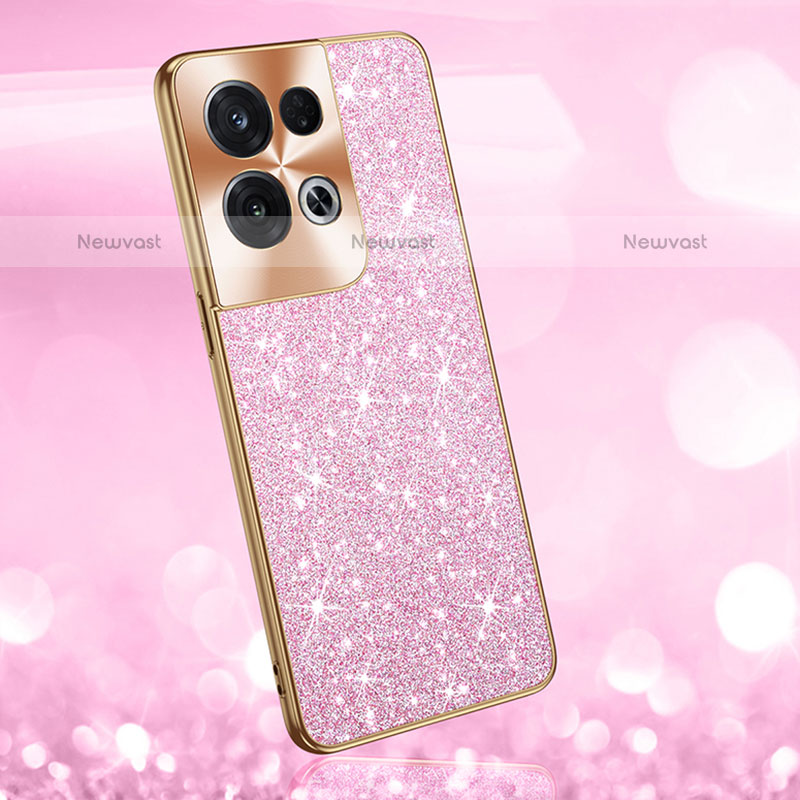 Silicone Matte Finish and Plastic Back Cover Case 360 Degrees Bling-Bling GS1 for Oppo Reno9 Pro+ Plus 5G