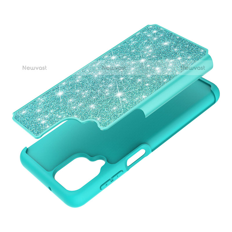 Silicone Matte Finish and Plastic Back Cover Case 360 Degrees Bling-Bling JX1 for Samsung Galaxy A12